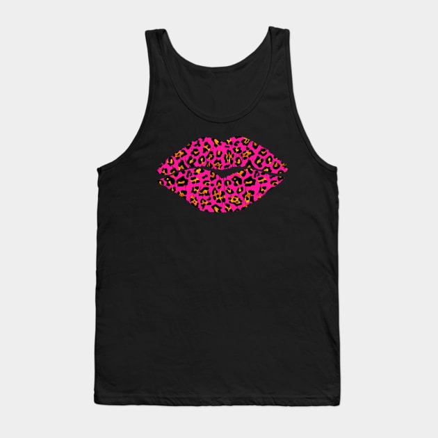Pink Leopard Lips Tank Top by LittleBean